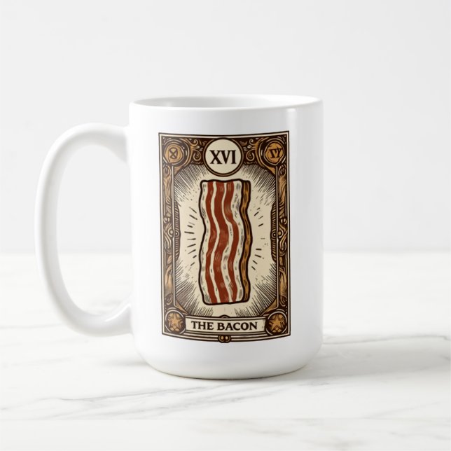 Bacon Tarot Card Kött Magic Kaffemugg (Vänster)