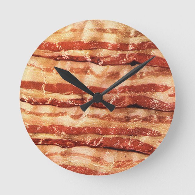 Bacon time! bacon klommm rund klocka (Framsida)