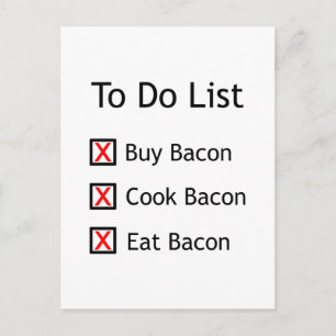 Bacon To Do-lista Vykort