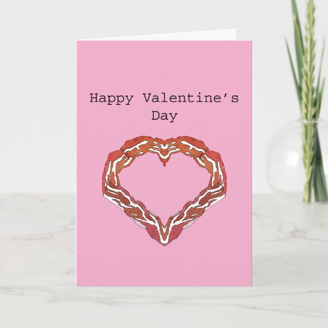 Bacon Valentine Day Card Helgkort (Framsida)