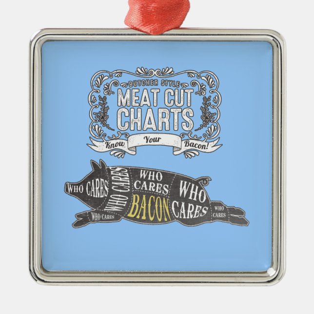 BACON vet dina snitt av kött Julgransprydnad Metall (Framsidan)