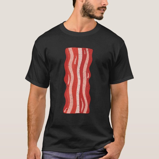 Bacon Vuxen Manar Women Kids Bacon Costume T Shirt (Framsida)