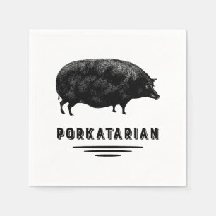Baconälskare - Porkatarian - antik gris Pappersservett