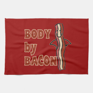 BACONhumorn förkroppsligar vid bacon Kökshandduk