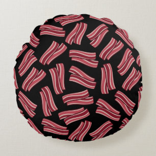 Baconremsamönster Rund Kudde