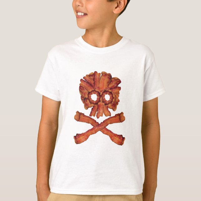 Baconskalle och Crossbones Tee (Framsida)