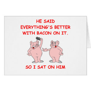 baconskämt hälsningskort