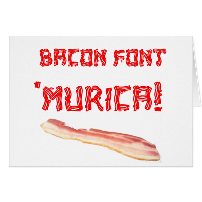 Baconstilsort 'Murica! Hälsningskort (Framsidan Horizontal)