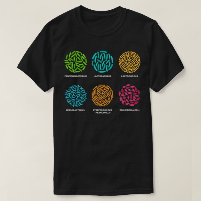 Bacteria Collection Colorful Microbiological cultu T Shirt (Design framsida)