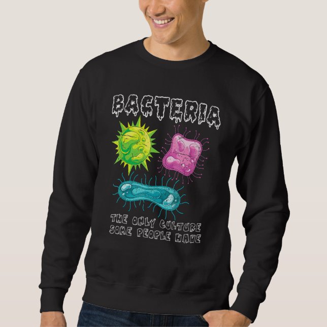 Bacteria Culture Microbiology Biolog Lab Bacter Lång Ärmad Tröja (Framsida)