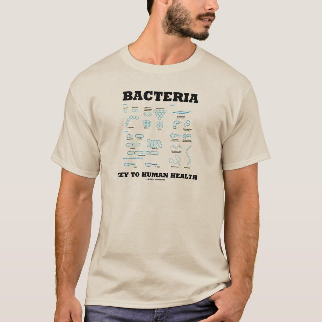 Bacteria Nyckel to human Health Morphology Tee Shirt (Framsida)