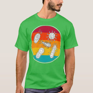 Bacteria Retro Vintage Geek Microbiology Teacher L T Shirt