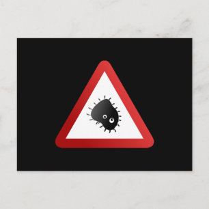 Bacteria Warning Sign Vykort