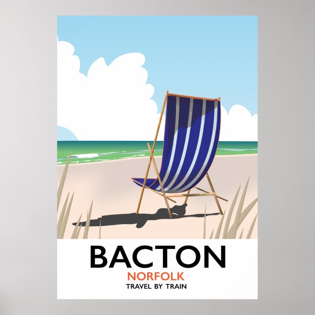 Bacton norfolk beachaffisch poster (Framsidan)