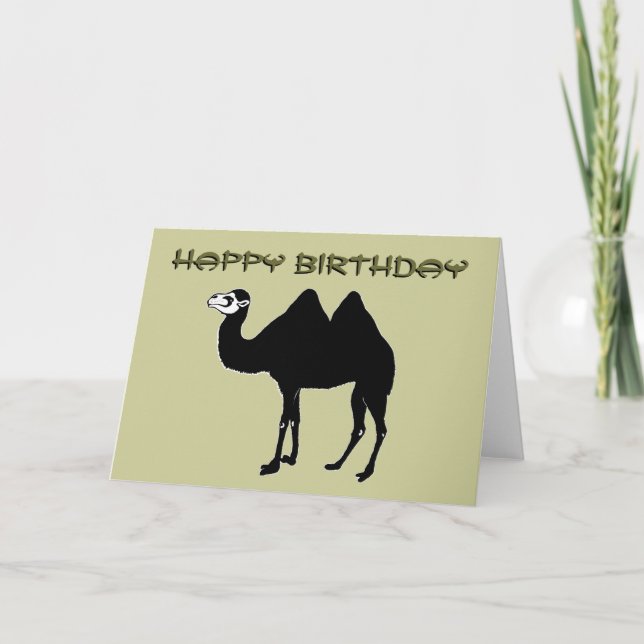 Bactrian Camel Birthday Card Kort (Framsida)