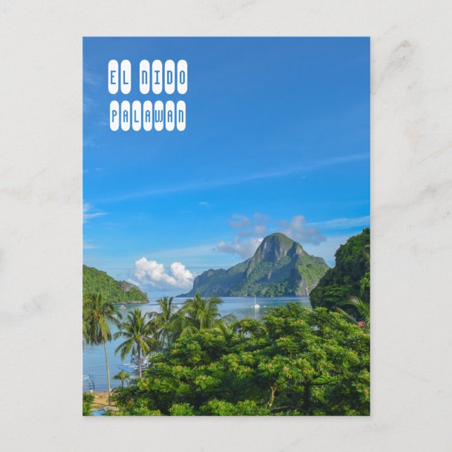 Bacuitbukten i El Nido Palawan Vykort (Framsida)