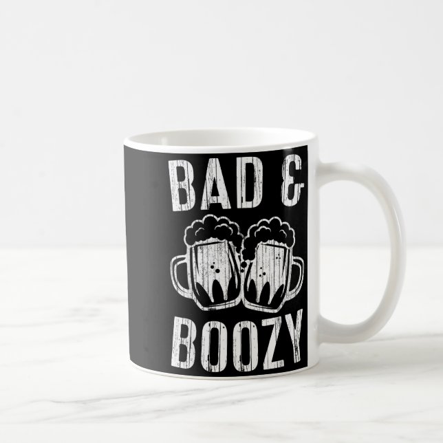 Bad And Boozy Shirt Irish Beer Men Women St Patric Kaffemugg (Höger)