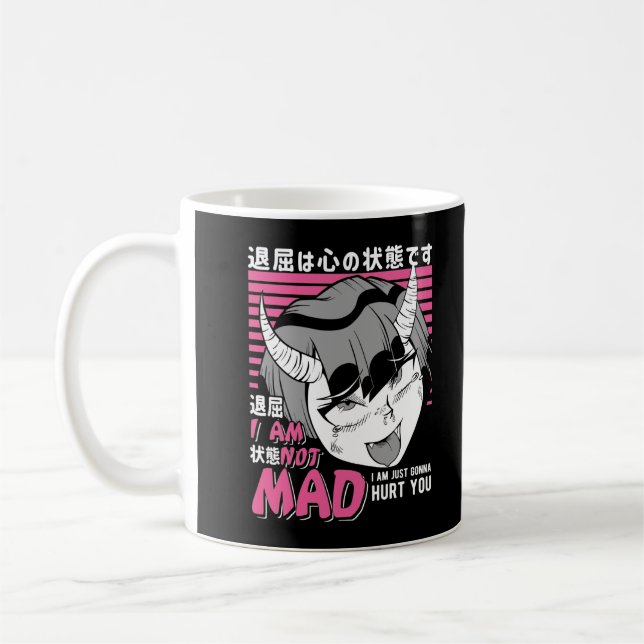 Bad Anime Girl Otaku Arg Manga Djävulen Kaffemugg (Vänster)