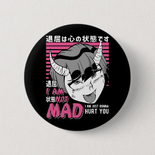 Bad Anime Girl Otaku Arg Manga Djävulen Knapp
