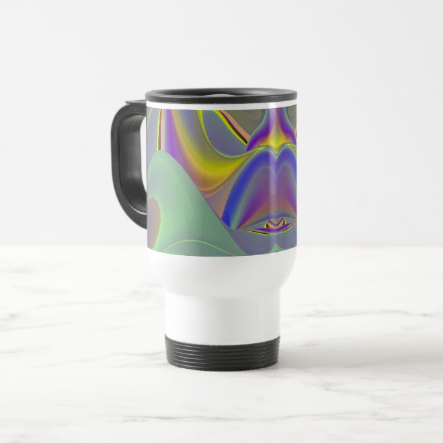 Bad Ansikte , Abstrakt 3D Rainbow Art Resemugg (Framsida vänster)