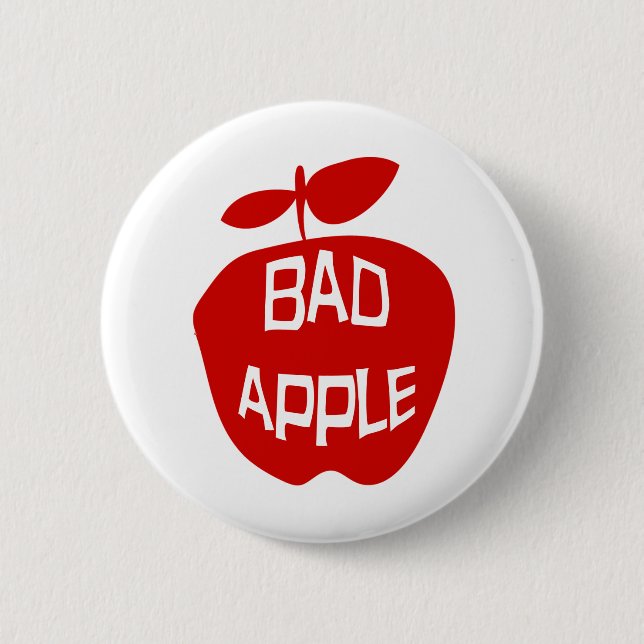 Bad Apple Roligt Fruit Slogan Knapp (Framsida)