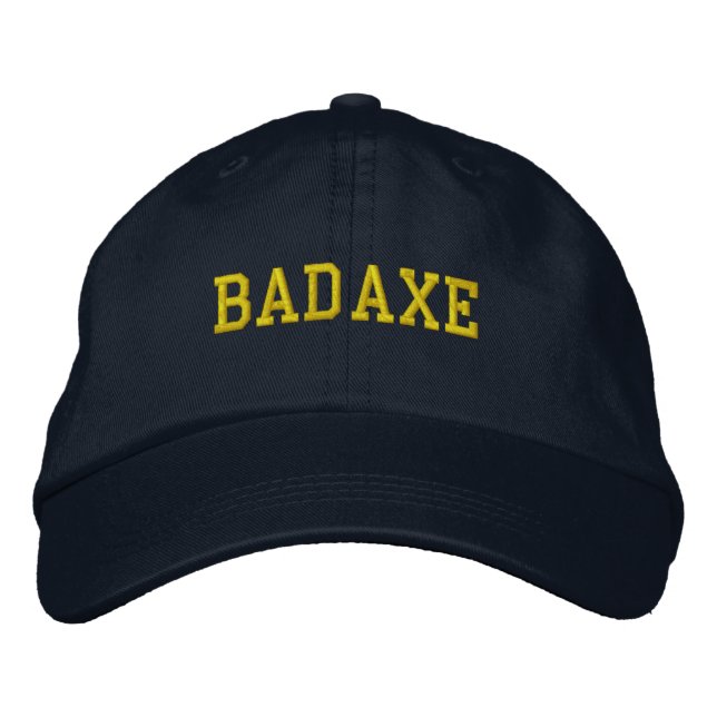 Bad Ax Michigan Embroized Baseball Hat Broderad Keps (Framsida)