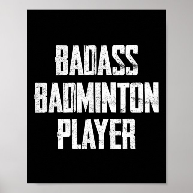 Bad Badminton Player Bold Typography Påstående Poster (Framsidan)