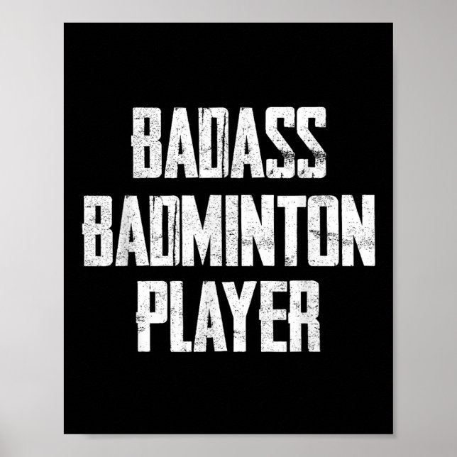 Bad Badminton Player Bold Typography Statement  Poster (Framsidan)