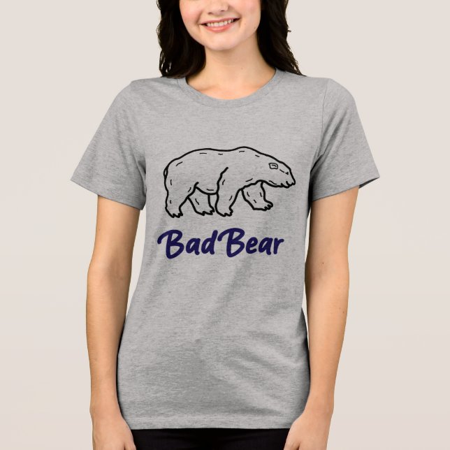 Bad Bear T-Shirt – Funny Attitude Polar Bear Graph (Framsida)