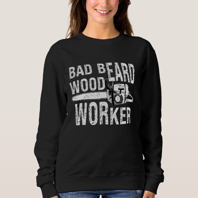 Bad Beard Woodworkers Chainszwood Woodsma T Shirt (Framsida)