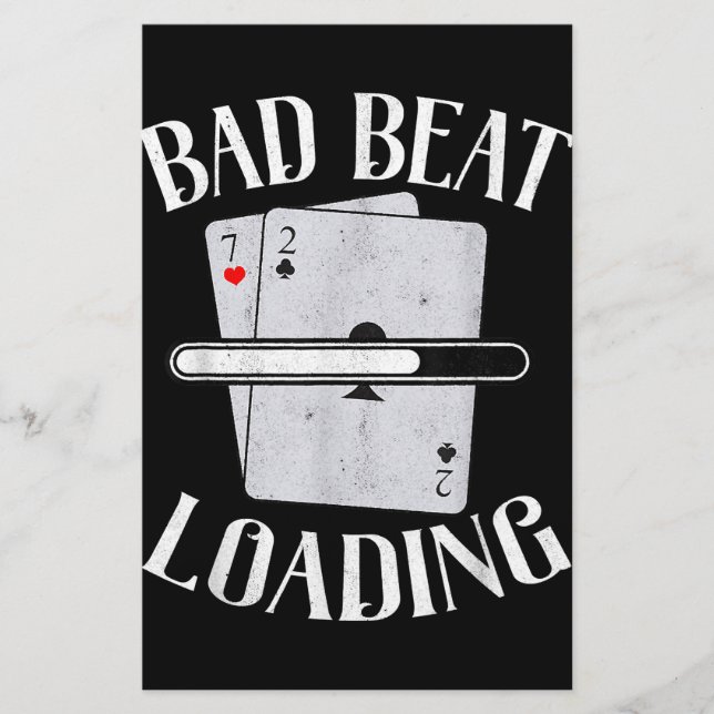 Bad Beat Loading Texas Holdem Casino Funny Poker Brevpapper (Framsida)