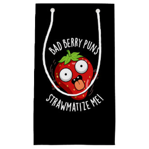 Bad Berry Puns Straw-matize Me Fruit Pun Mörk BG
