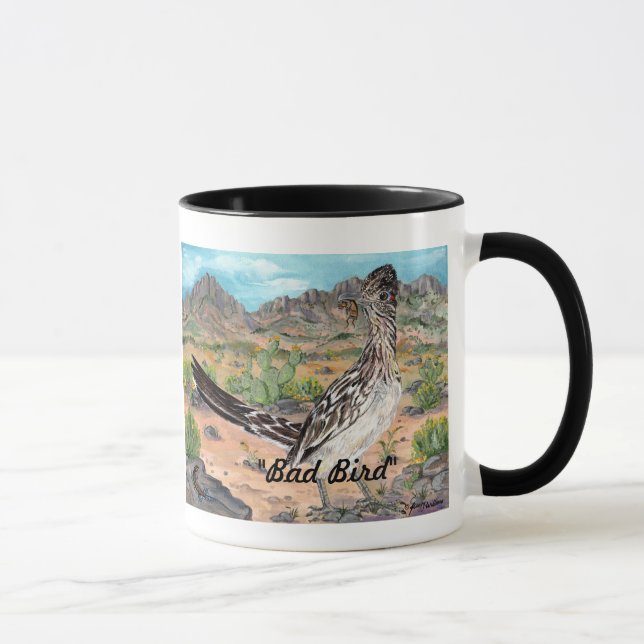 "Bad Bird" Roadrunner och Kokopelli New mexico Mug Mugg (Höger)