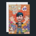 Bad Boy 40th Manar Birthday Funny Ansikte cut out Inbjudningar<br><div class="desc">För bästa resultat: använda ett högkvalitativt porträtt. Välj "anpassa ytterligare". Du måste använda den funktionen och nycklarna <_hc3b6_gerpil> för att flytta runt bilden så att ansikte hamnar på högerna. Tryck på "Ctrl" på tangentbord samtidigt som du användor musen eller pilen nycklar för att skapa finare justeringar. Bad Boy 40th Manar...</div>