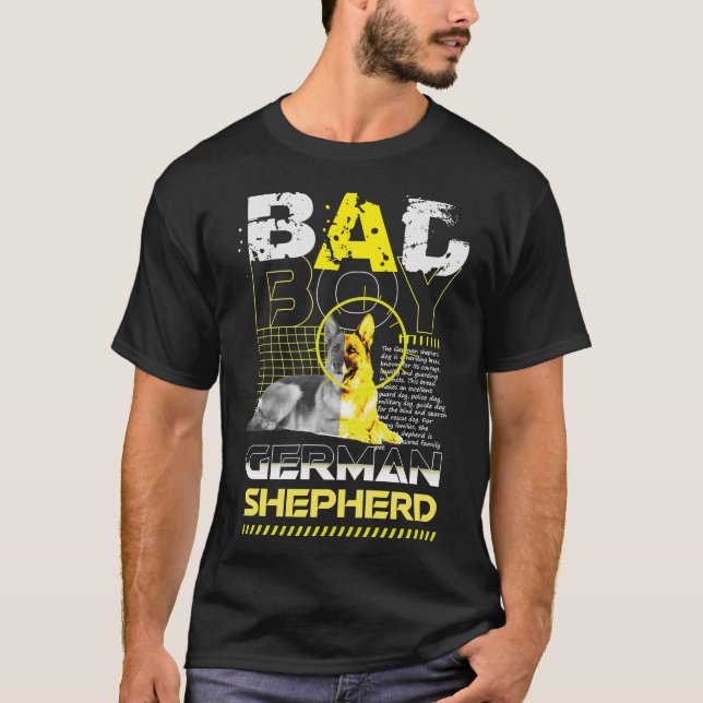 Bad Boy German Shepherd T Shirt (Framsida)