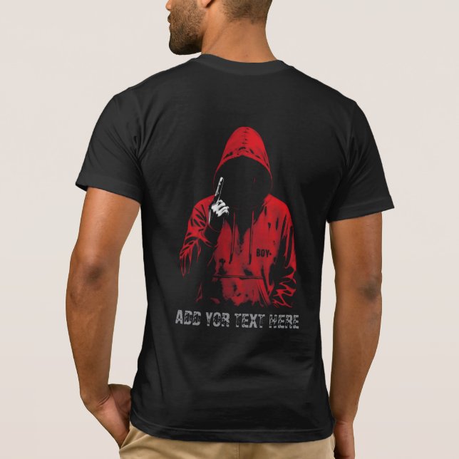 Bad Boy Red Figure T-Shirt | Dark Streetwear  (Baksida)