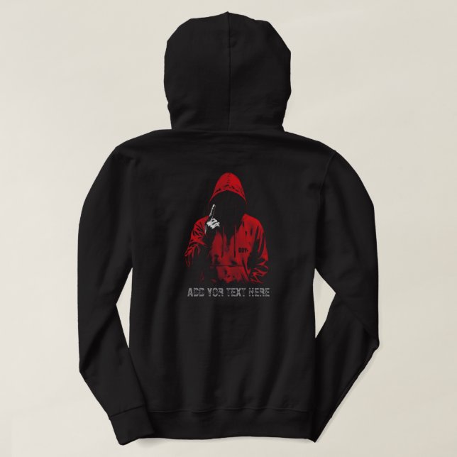 Bad Boy Red Hooded Figure | Dark Aesthetic Hoodie (Design baksida)