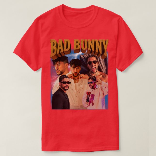 Bad Bunny Retro Stil 2 T Shirt (Design framsida)