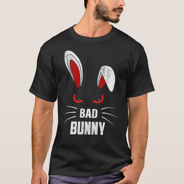 Bad Bunny Scary Rabbit Coola Animal Lover T Shirt (Framsida)