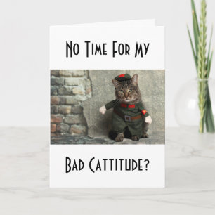 Bad Cattiny Funny Humor Cat Costume Kort