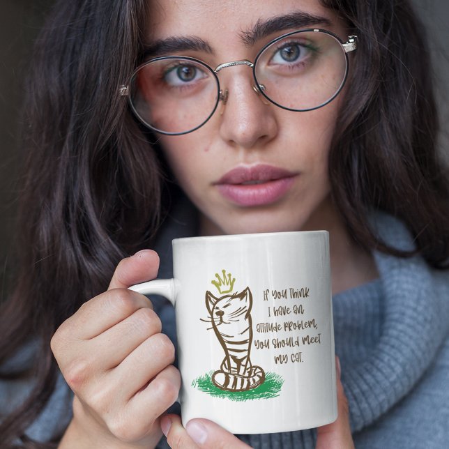 BAD CATTITUDE Lustigt Grumpy Cat Parent Jumbo Mugg (Skapare uppladdad)
