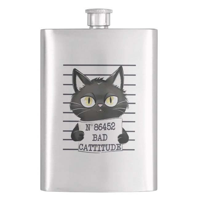 Bad Cattityd - Black Cat Mugshot Fickplunta (Framsidan)