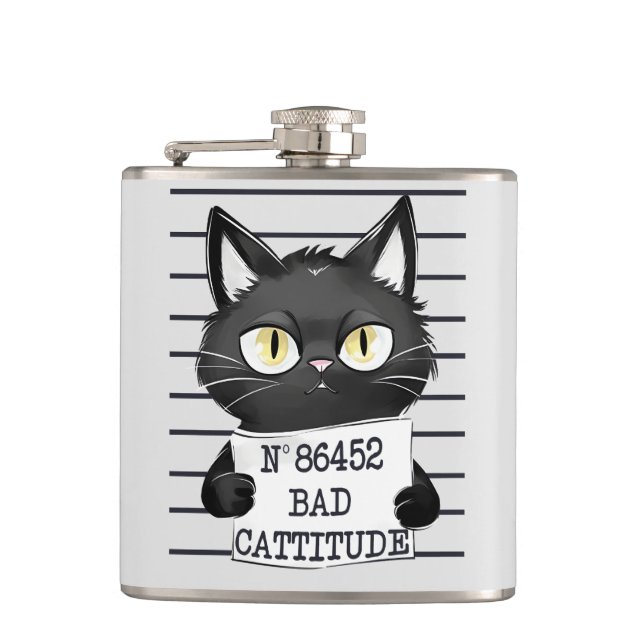 Bad Cattityd - Black Cat Mugshot Fickplunta (Framsidan)