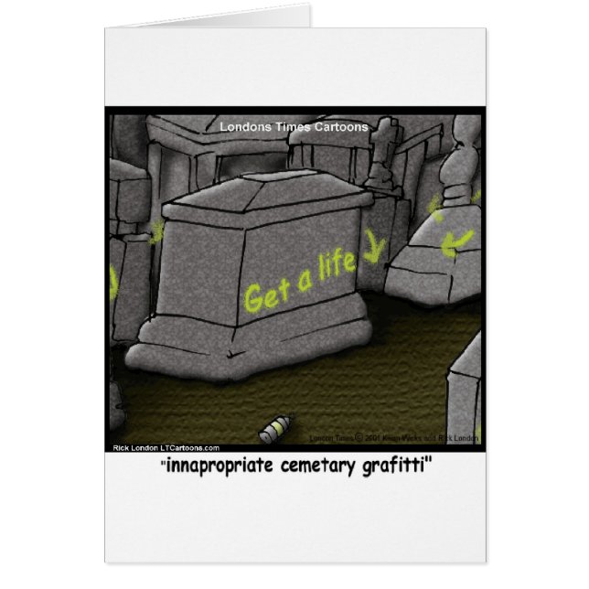 Bad Cemetary Grafiti Funny Hälsningskort (Framsidan)