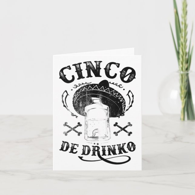 Bad Cinco De Drinko , Funny Cinco De Mayo Shirt Ta Kort (Framsida)