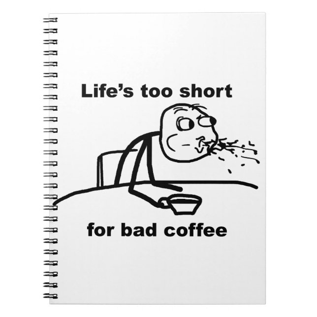Bad Coffee Anteckningsbok Med Spiral (Framsidan)