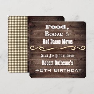 "Bad Dance Moves" Rustic Birthday-inbjudan Inbjudningar