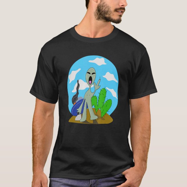 Bad Day Alien  You Are Not Alone T Shirt (Framsida)