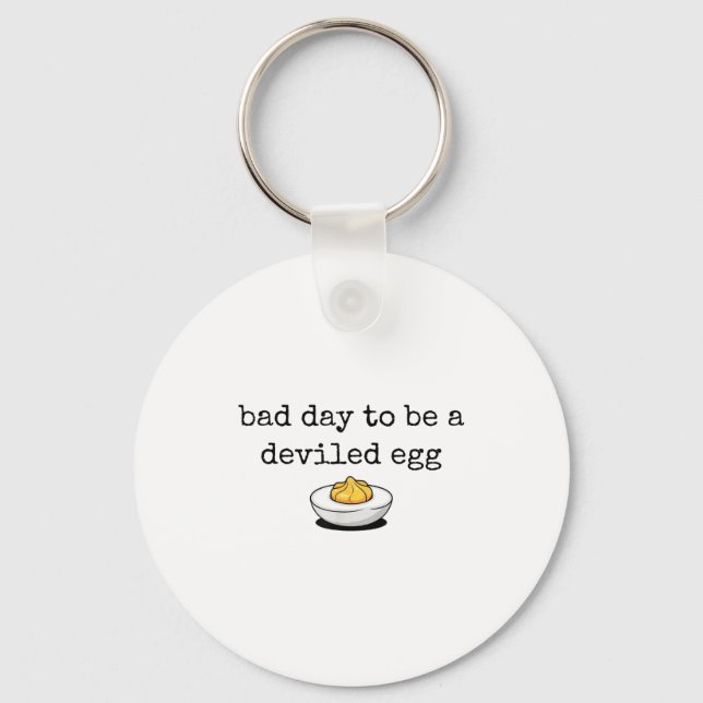 Bad Day To Be A Deviled Egg Funny Thanksgiving Dev Nyckelring (Framsida)