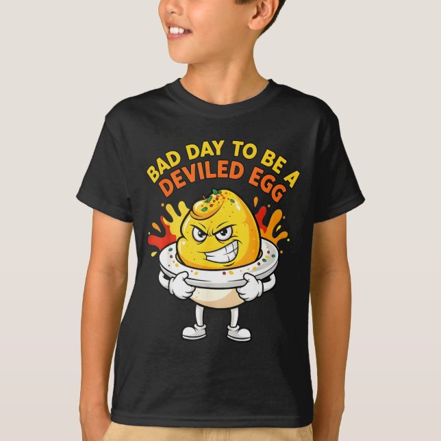 Bad Day To Be A Deviled Egg Funny Thanksgiving Din T Shirt (Framsida)